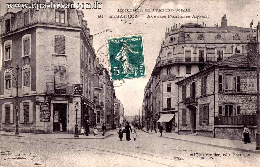 Excursion en Franche-Comté - 91 - BESANÇON - Avenue Fontaine-Argent